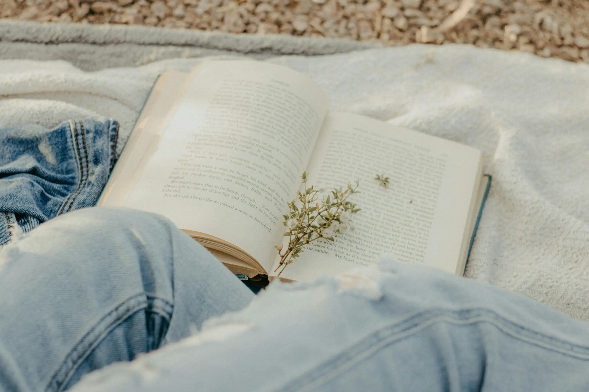 Open book with wildflowers